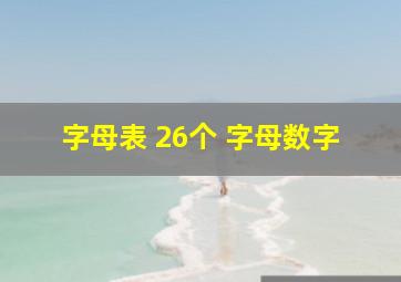 字母表 26个 字母数字